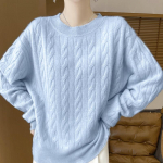 Naiste ka&scaron;miirist sviiter Qinghe ka&scaron;miir 30% ka&scaron;miir 70% vill s&uuml;gis-talvine ka&scaron;miir pullover pehme ja soe M valge