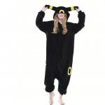 Umbreon Onesie Naistele Meestele Halloweeni Kost&uuml;&uuml;m &Uuml;hes t&uuml;kis Pidžaama J&otilde;uludeks Kigurumi Kogu keha &Ouml;&ouml;riided S must