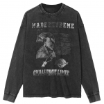 Streetwear Korvpalli Graafiline Pesuga Must T-s&auml;rk Puuvill Unisex &Uuml;laosad T-s&auml;rgid Pikkade Varrukatega T-s&auml;rk XXL must