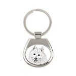 Japanese Spitz, Nihon Supittsu - keychain with a dog, keychain with a print, personalized pendant from the Art-Dog brand
