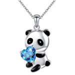 Imeline helmestega pika ketiga kaelakee Panda armas ripats-kampsun naiste kingitus punane