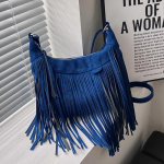 Retro s&uuml;gistalvine isikup&auml;ra Tutt &otilde;lakott naistele Hirvenahast sametist Crossbody kott 25*18*8cm sinine