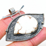 Natural Wild Horse Gemstone Handmade 925 Sterling Silver Pendant 1.85 h5s21