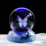 Ornalristi 2,36-tolline 3D p&auml;ikesepalliruumi LED-valgustusalus, klaassf&auml;&auml;ri miniatuurne p&auml;ikeses&uuml;steemi planeedi s&uuml;nnip&auml;evakingitus, sobib Butterfly Crystal Ball