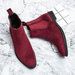Veinpunased Meeste Chelsea Boots Flock &Uuml;mmarguse varbaga &auml;risaapad madala kontsaga meestele Slip on Men Boots Bots Pour Hommes 2024 40