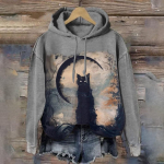 Multika Kassipildiga Kapuutsid S&uuml;gis/Talv Unisex Kapuutsid Mood Naiste Topid Disainer Pikkade Varrukatega Pullover Naiste Dressipluusid S