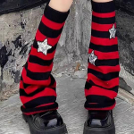 Naiste Gooti jalasoojendajad Gooti jalavarrukad Kawaii kottis triibulised s&auml;&auml;resoojad sokid Cosplay t&auml;navar&otilde;ivad One Size