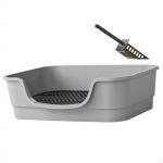 Cat Litter Box Pan Low Entry Easy to Container Toilet with Front hall