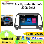 Carplay Stereo Hyundai Santa Fe 2 2006-2012 jaoks Autoraadio Multimeedia Video M&auml;ngija Navigatsioon GPS Auto Android Ei 2 Din 4 core 1GB+32GB carplay