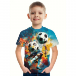 Spordijalgpall 3D Prindiga T-s&auml;rk Lastele Poiste Riided L&uuml;hikeste varrukatega vabaaja laster&otilde;ivad Moodne T-s&auml;rk poistele 120