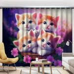 Armsad kassi pimendavad kardinad Lastetoa laheaken Maast laeni aken Lihtne paigaldus Varjutus Kuumus Erinevad mustrid W55 X H120cm X 2&HOOK