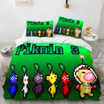 Multikas M&auml;ng Pikmin Voodipesukomplekt Poistele T&uuml;drukutele &Uuml;heinimese Kuninganna Suurus Tekikott Padjap&uuml;&uuml;r Voodi Lapsed T&auml;iskasvanud Mood Kodutekstiilid 70x133cm 2pcs