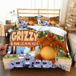 3D G-Grizzy ja The Lemmings voodipesukomplekt Tekikate Toodiga voodi, &uuml;heinimesevoodi, t&auml;issuuruses kuninganna, noorte lapsed, t&uuml;drukud, poisid, kingitud voodilinad EU Single 135x200cm
