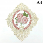 Retrotikandiga lillepitsiga lauamatt laudlina kate Lauamatt Euroopa stiilis taldrikumatt laud alusaluse t&ouml;&ouml;laua sisekujundus