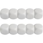 10 tk valged t&auml;ringukuubikud kuuepoolsed &uuml;marate nurkadega t&auml;ringud 16 mm akr&uuml;&uuml;list t&auml;ringud klassiruumi lauam&auml;ngu kleebis 1.6cm valge