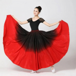 540 kraadi kost&uuml;&uuml;mid swing seelik Flamenco ballisaali kost&uuml;&uuml;m tantsuriided uhke kleit pikk seelik tantsulava esinemiseks 90cm
