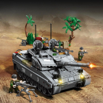 804 tk s&otilde;jalise seeria Leopard 2A7 peamise lahingutanki ehitusplokid poistele, kokkupandud m&auml;nguasja kink ilma karbita