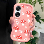 V&auml;rvitud muster Big Wave Edge pehme silikoon materjal Macaron telefoni &uuml;mbris p&otilde;rutuskindel kaitsev kummist &uuml;mbris OPPO Reno Realme jaoks OPPO A60 roosa