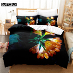 Elegantne lilledega voodipesukomplekt tekikotikomplekt 3D voodipesu digitaaltr&uuml;kk voodipesu queen-size voodipesukomplekt moedisain EU single(135x200cm)&set