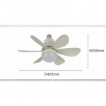 Nutikas juhtimine ventilaatorvalgusti LED-pirni vahetusega ja kaugjuhtimispuldiga magamistoa ja elutoa jaoks 6 labaga valge