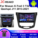 Android 13 Autoraadio Multimeedia Nissan X-TRAIL X Trail T32 Qashqai 2 J11 2013 - 2017 jaoks Autoradio 2 Din Carplay GPS ILMA DVD-ta 4 core 1GB+32GB carplay