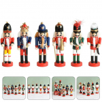 6 tk P&auml;hklipureja Soldier Decor J&otilde;ulupuu kaunistused Puidust kujukesed j&otilde;uluehted 13CM
