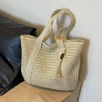 Elegantne &otilde;lgedest kootud naiste k&auml;ekott naistele puhkusel, rannas&otilde;idul, vabaaja kandekotid, k&auml;epidemega k&auml;ekotid, moodsad retro &otilde;lakotid 36x2x40cm beež