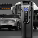 Auto elektriline veekeetja 12-24V auto soojenduskruus auto soojendusega kruus roostevaba teras LCD temperatuurin&auml;idik reisielektriline kohvitass tee kohvi piima jaoks 22x8cm must