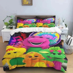 Barney s&otilde;brad Armas multifilm voodipesukomplekt Dinosaurusmustriga tekikott padjap&uuml;&uuml;r poiste magamistuba topeltkuningas suurusega tekk kingitus 135X200cm-2pcs pink