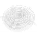 Lot de 6 Couvercles Extensibles en Silicone Couvercles Alimentaire Universel pour Micro-ondes, le Frigo et le Four(Transparent[42]