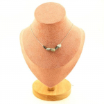 Pierres et Min&eacute;raux. Collier 5 perles Oeil de faucon d'Afrique du Sud. Chaine en acier Collier femmes, hommes. Taille personnalisab