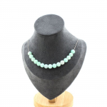 Pierres et Min&eacute;raux. Collier 15 perles Amazonite 8 mm. Chaine en acier inoxydable Collier femmes, hommes. Taille personnalisable.