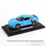 1:32 911 Turbo S Sulamist Auto M&auml;nguasi Mudel Metallkere Valatud Super Sportauto T&otilde;mmatava Funktsiooniga S&otilde;idukid M&auml;nguasjad Lastele Kingitused sinine