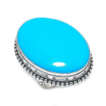 Natural Arizona Turquoise Gemstone 925 Sterling Silver Jewelry Ring Size 8 n0h92