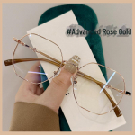 Suured retro kuldse traadist raamiga prillid naistele astigmatismi korrektsiooniga ja n&auml;gu salendava disainiga Myopia Glasses [200&deg;]