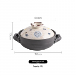 K&otilde;rge temperatuurikindel k&auml;sitsi maalitud Jaapani hautamispott - Keraamiline kastrul kaanega