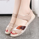 Naiste sandaalid vabaaja mustad jalatsid Lilledega avatud varbaga sandaalid emale 35 must