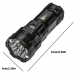 Suure v&otilde;imsusega LED-taskulamp Laetav suum, tugev veekindel v&auml;list&otilde;rvik alumiiniumsulamist COB k&uuml;ljetuled, 4 režiimi B-7 lamp beads (ABS)