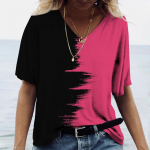 Naiste T-s&auml;rk Art Gradient Style L&uuml;hikeste Varrukatega Harajuku Riietus Suurem&otilde;&otilde;tmelised mood T&auml;navar&otilde;ivad Lihtsad topid Naiste vabaaja pluus M