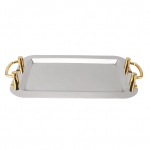 Roostevabast terasest serveerimisalus Peen elegantne peegelpind Kuldne kandek&auml;epide 304 roostevaba Rectangular (Length 16.9in)