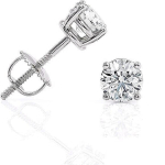 Jewels Prim 1 ct &uuml;mmarguse l&otilde;ikega sertifitseeritud VS1/F laboris kasvatatud teemant 14k valgest kullast naastk&otilde;rvar&otilde;ngad 15MM