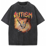 Autistlik Naljakas Skelett T-s&auml;rk Meestele Naistele Autismi Meem Graafilised T-s&auml;rgid Harajuku Puuvillane T&auml;navamood Vintage T-s&auml;rk Unisex S
