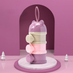 Kaasaskantav beebitoidu karp 3/4 kihiga karu stiilis v&auml;ikelaste suupistete konteiner Lastele imikute piimapulbri karp imiku toitmise tassid 3 layers lilla