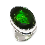 Chrome Diopside Gemstone Handmade 925 Sterling Silver Jewelry Ring Size 8 b5c34