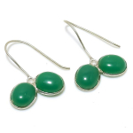 Green Onyx Handmade 925 Sterling Silver Jewelry Earring 1.18 q3z07