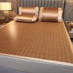 Rotangist Matt Kolmeosaline Paksustatud J&auml;&auml;siidist Matt Kokkupandav Majapidamis &Uuml;hekohaline Kahekohaline &Uuml;li&otilde;pilase &Uuml;hiselamu Suvematt 90 * 195Cm two-piece set [mat + pillowcase one]