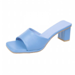 2024 Summer Candy Color Paksud k&otilde;rge kontsaga sussid Seksikas naine Kandiline varvas Sandaalid Pidu Peep Toe Kleit Kingad Chanclas Mujer Playa 35