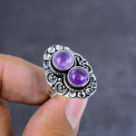 Sage Amethyst Handmade 925 Sterling Silver Ring Size 11 Gift For Her r5b07