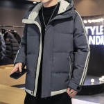 Moodne Korea soe mantel kapuutsiga sooja puuvillast polsterdatud meeste talvejope L