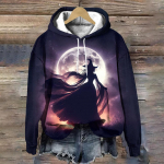 Halloweeni n&otilde;iamustriga kapuutsid S&uuml;gis-/talvemood Street Pullover Hoodie Y2K r&otilde;ivaste topid, avarad naiste kampsunid XL